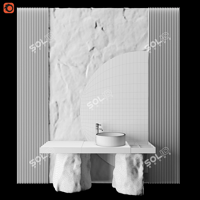 Exquisite 10" Luxury Wash Basin 3D model image 4