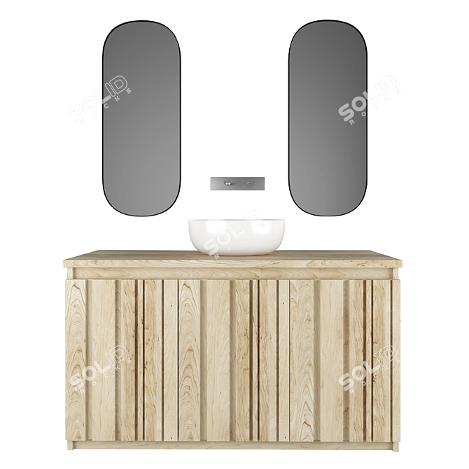 Modern Karimoku Vanity-1202mm 3D model image 1