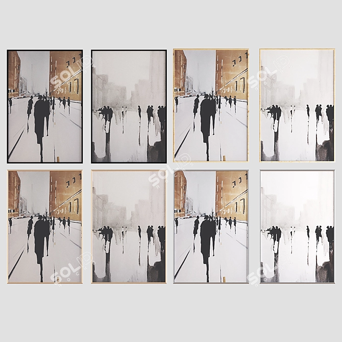  Elegant Framed Canvas Art 3D model image 2