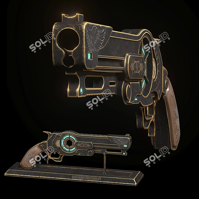 Futuristic Blaster Gun 3D model image 2