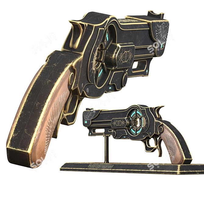 Futuristic Blaster Gun 3D model image 7