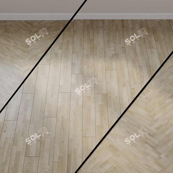 Satin Elements White Oak Parquet 3D model image 1