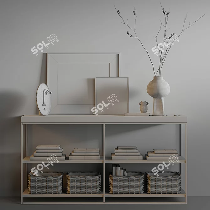 Chic Vase & Book Set 3D model image 3