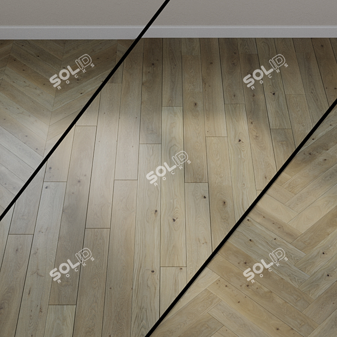 Title: Ter Hurne Sand Brown Oak Parquet 3D model image 1