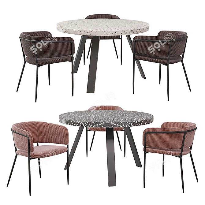 Modern Terrazzo Dining Set | Kave Home 3D model image 1