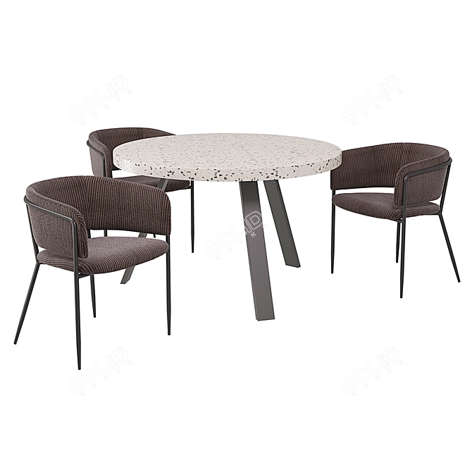 Modern Terrazzo Dining Set | Kave Home 3D model image 3