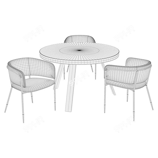 Modern Terrazzo Dining Set | Kave Home 3D model image 4