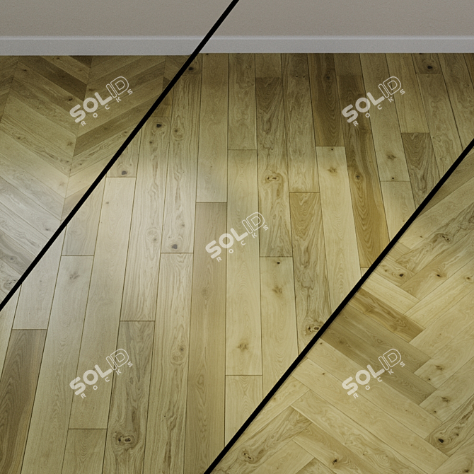 Natural Oak Parquet Board: Grand Velvet 3D model image 1