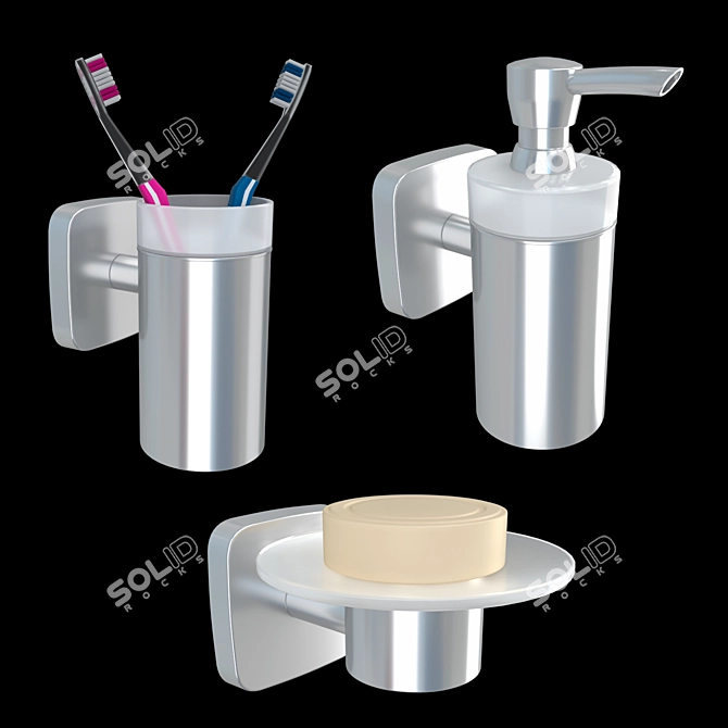 HANSGROHE PuraVida Bathroom Accessory Set 3D model image 3