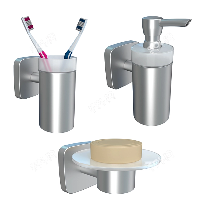 HANSGROHE PuraVida Bathroom Accessory Set 3D model image 7