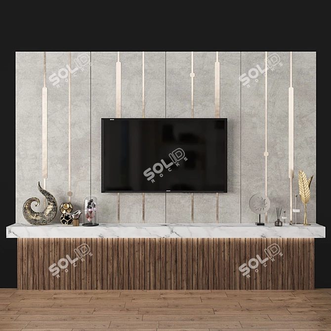 Modern TV Wall Unit 3D model image 1