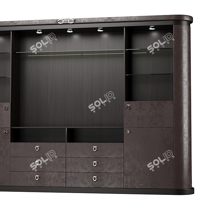 Elegant Cocco Tobacco Wall Cabinet 3D model image 2