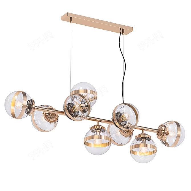 Elegant Greyson Chandelier: 9-Lamp Illumination 3D model image 1