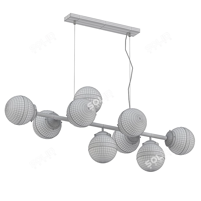 Elegant Greyson Chandelier: 9-Lamp Illumination 3D model image 2