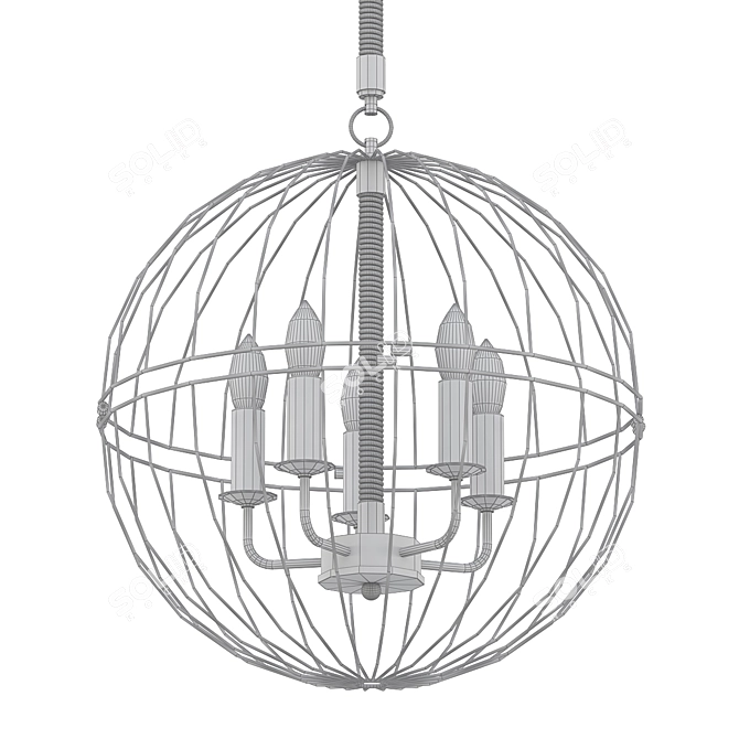 Industrial Rope Pendant Light 3D model image 2