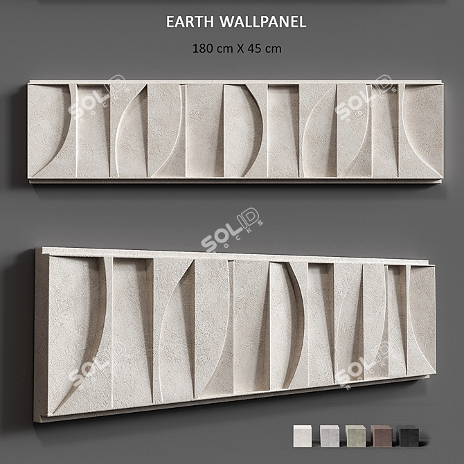 3D Relief Earth Wall Panel 3D model image 1