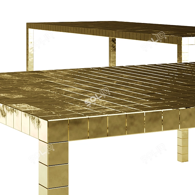 Alchemy Gold Dining Table. 3D model image 4