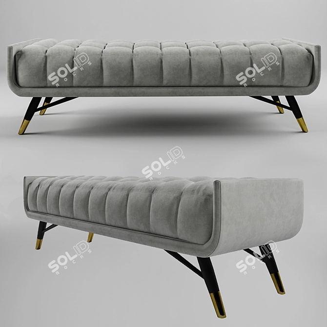 Title: Luxury Velvet Bench 3D model image 1