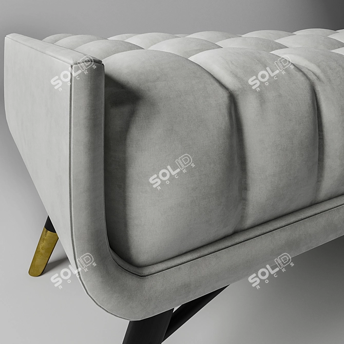 Title: Luxury Velvet Bench 3D model image 2