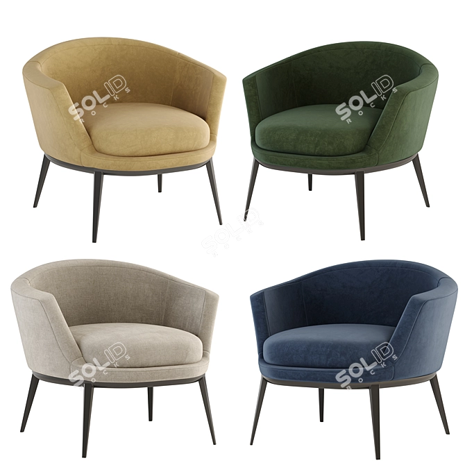 Caratos Maxalto Armchair: Trendy Comfort in 5 Colors 3D model image 2