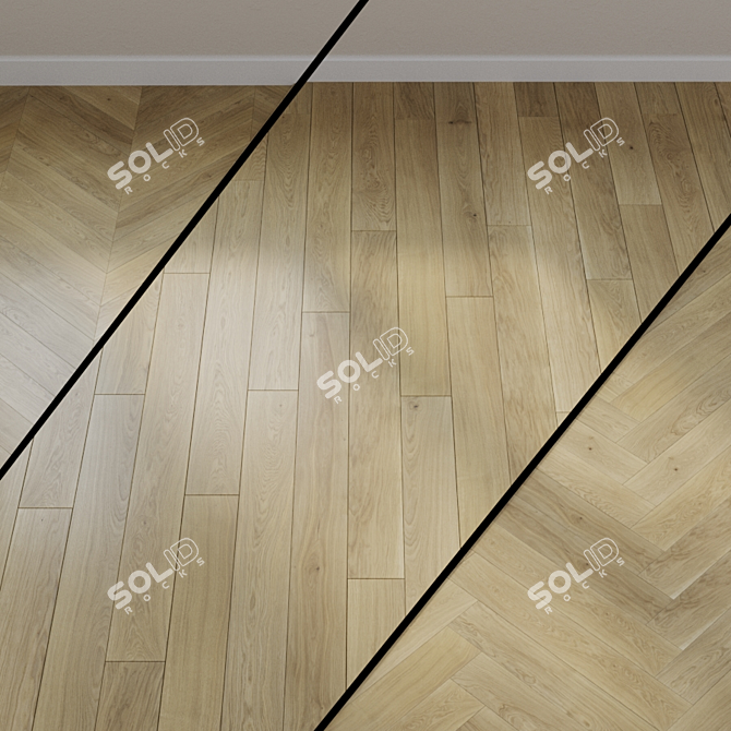 Natural Oak Light Beige Parquet 3D model image 1