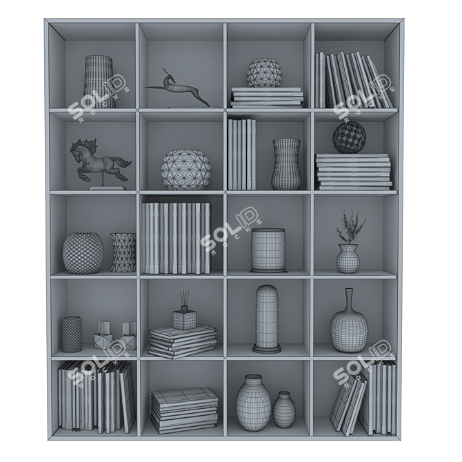 Elegant Decorative Set Rack 3D model image 4