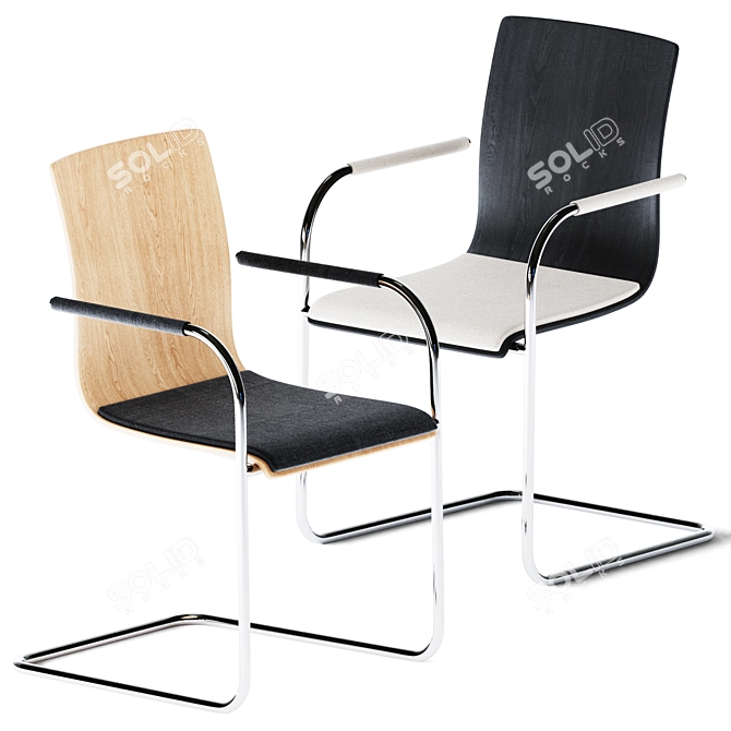 Thonet S 53 SPF Cantilever Chair 3D model image 2