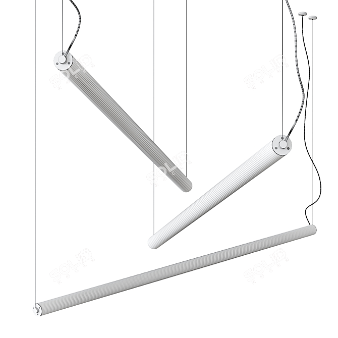 Sleek Tube Pendant H: Swiss Designed Pendant Lamp 3D model image 2