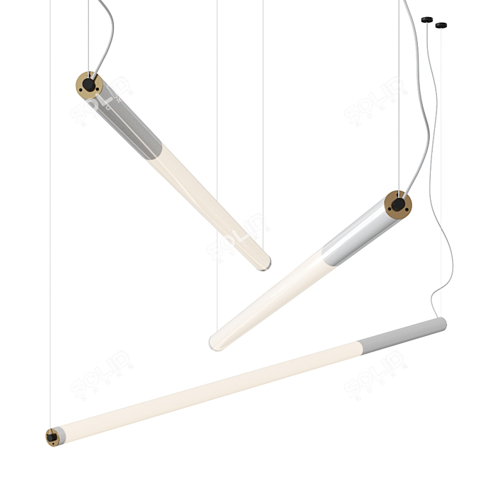 Sleek Tube Pendant H: Swiss Designed Pendant Lamp 3D model image 3