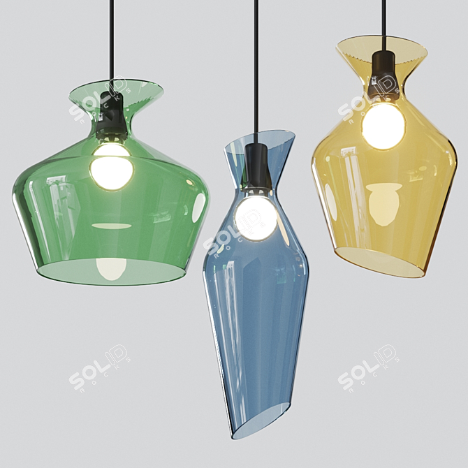 Elegant Malvasia Pendant Lamp 3D model image 1