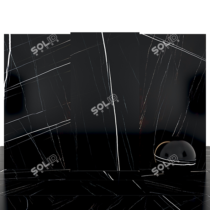 Sahara Noir Black Marble: Elegant Texture for Versatile Designs 3D model image 2