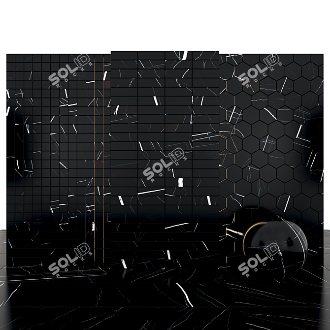 Sahara Noir Black Marble: Elegant Texture for Versatile Designs 3D model image 3