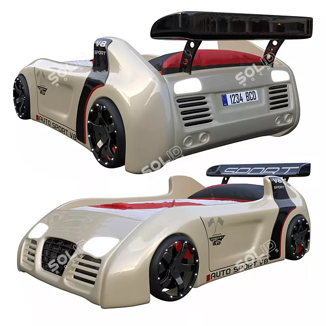 Sleek Car Bed Design 3D model image 1