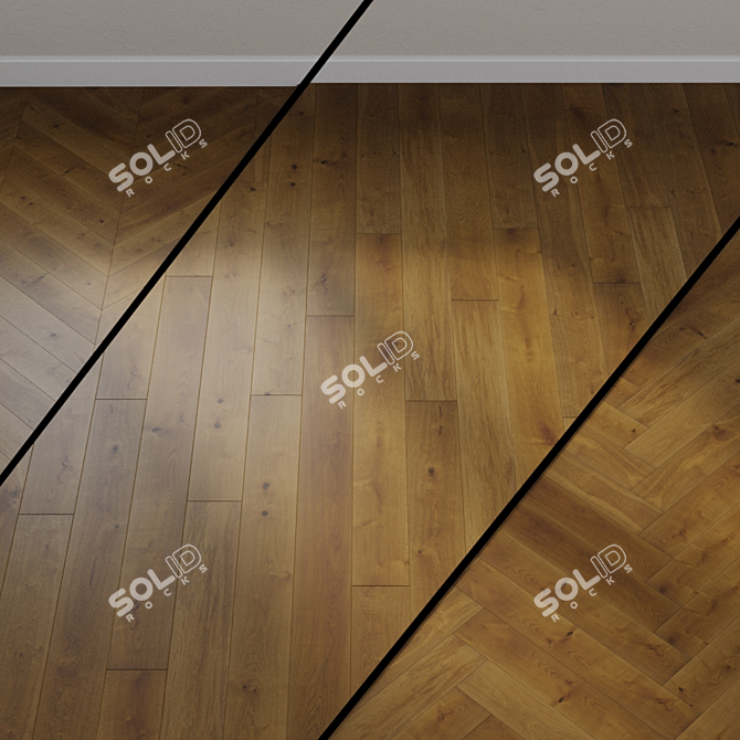 Cinnamon Brown Oak Parquet 3D model image 1