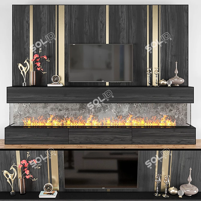 Modern TV Wall Unit 3D model image 1