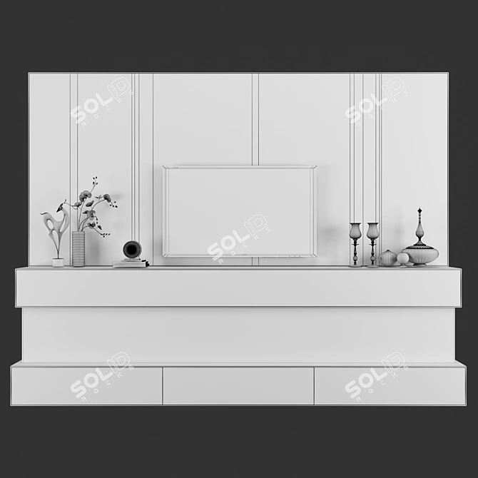 Modern TV Wall Unit 3D model image 4