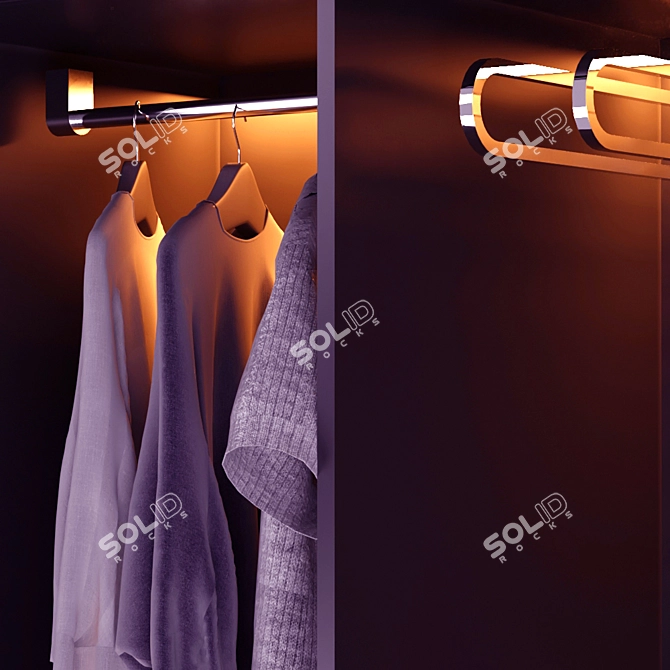 Animated Wooden Wardrobe: V-Ray Compatible 3D model image 3
