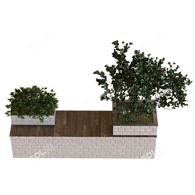 Modern Boxed Tree Set 032 3D model image 4