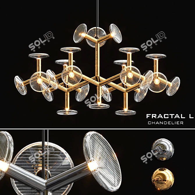 Fractal L Chandelier: Illuminating Beauty 3D model image 1