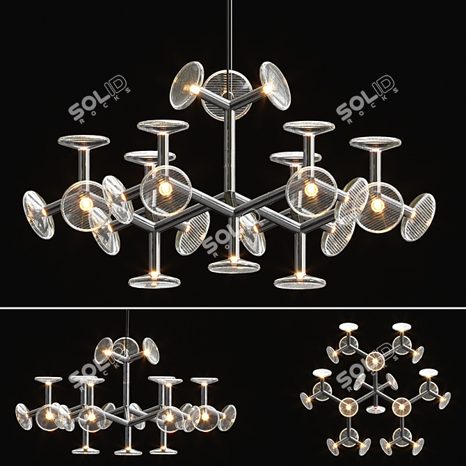 Fractal L Chandelier: Illuminating Beauty 3D model image 2