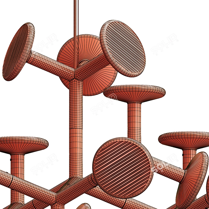 Fractal L Chandelier: Illuminating Beauty 3D model image 3