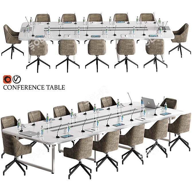 Modern Conference Table 2015: V-Ray, Corona, 3Ds Max 3D model image 1