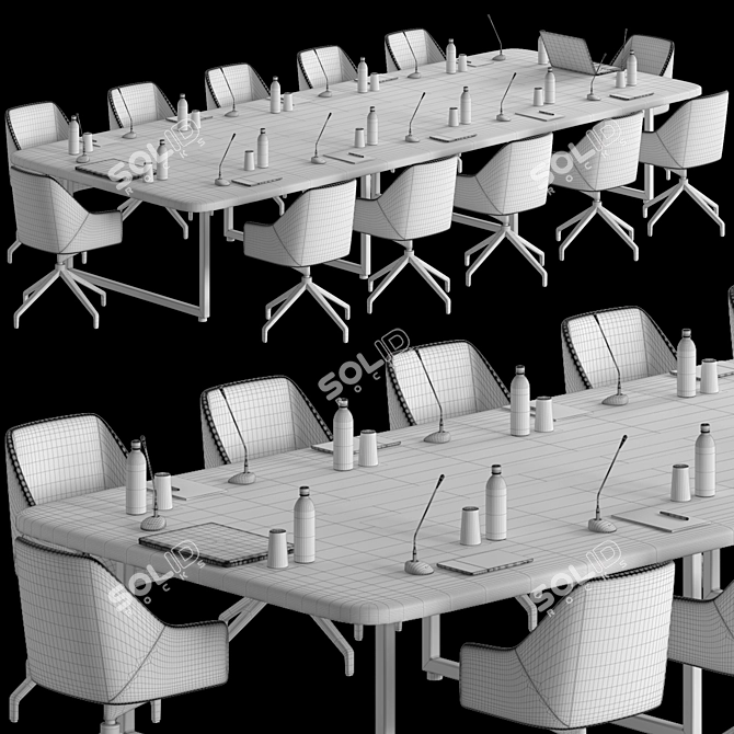 Modern Conference Table 2015: V-Ray, Corona, 3Ds Max 3D model image 5