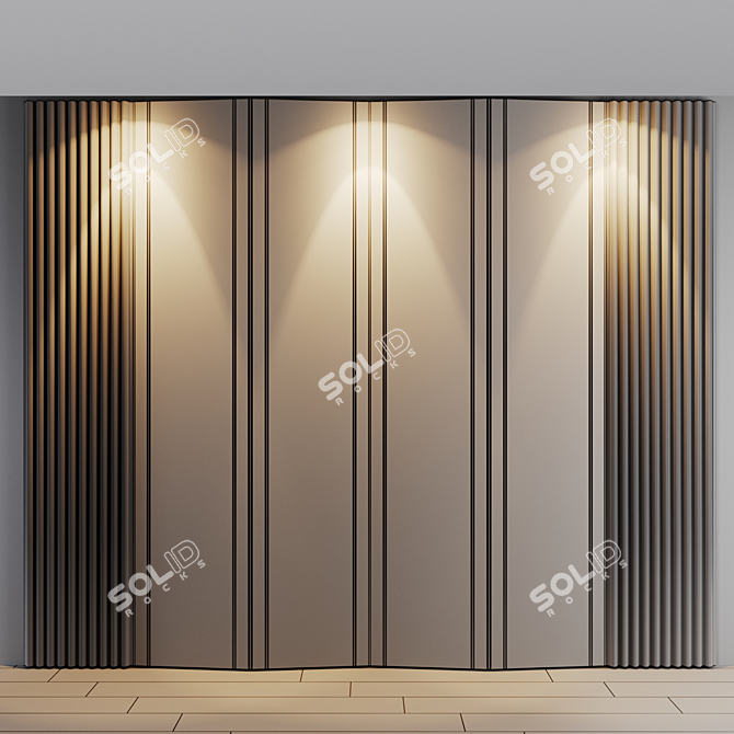 Stylish Headboard & Wall Panel Set - Design by studia-54.ru 3D model image 5
