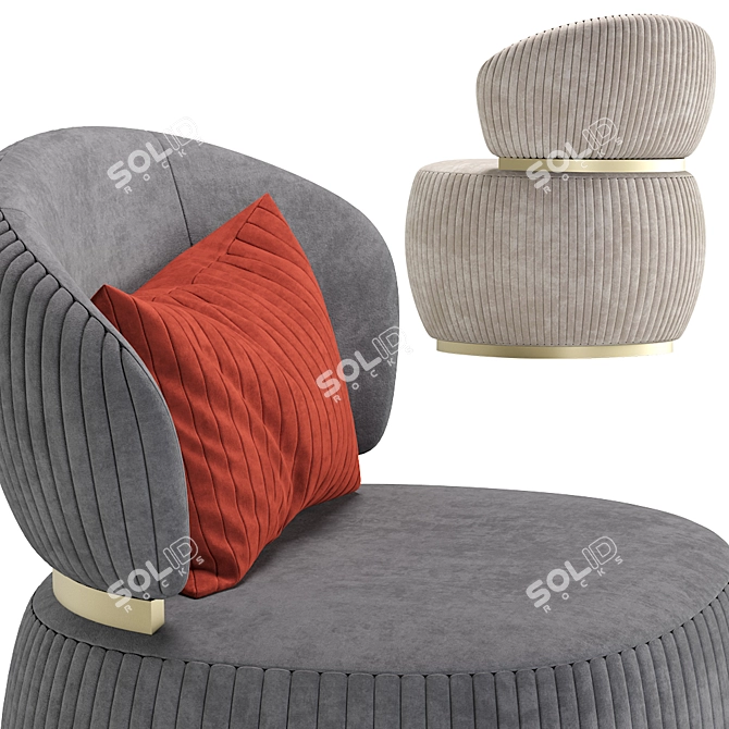Bon Ton Luxury Armchair: Sleek Design & Exceptional Comfort 3D model image 2
