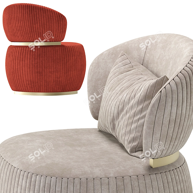 Bon Ton Luxury Armchair: Sleek Design & Exceptional Comfort 3D model image 4