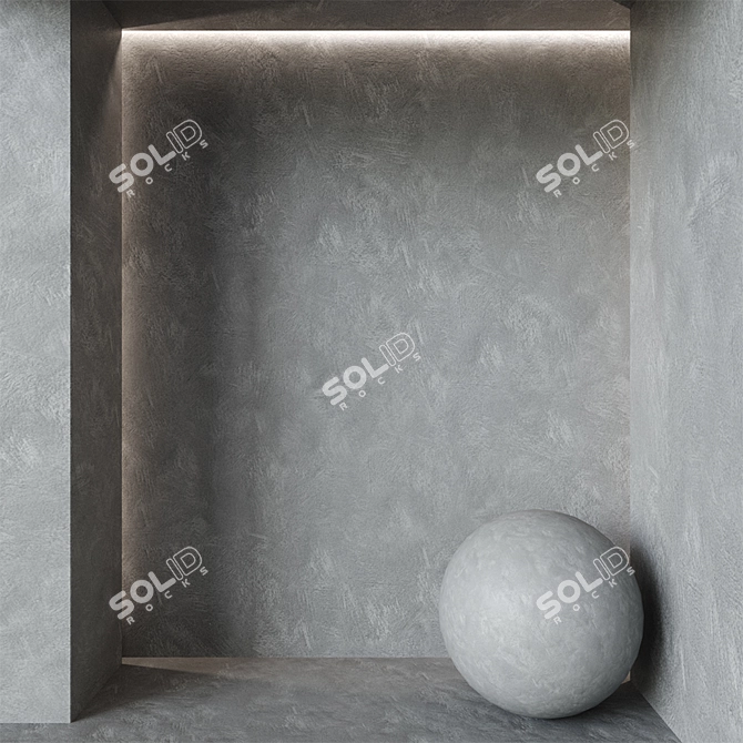Seamless Decorative Plaster Collection 3D model image 2