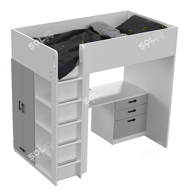Versatile Bed with Desk - SMÅSTAD 3D model image 7