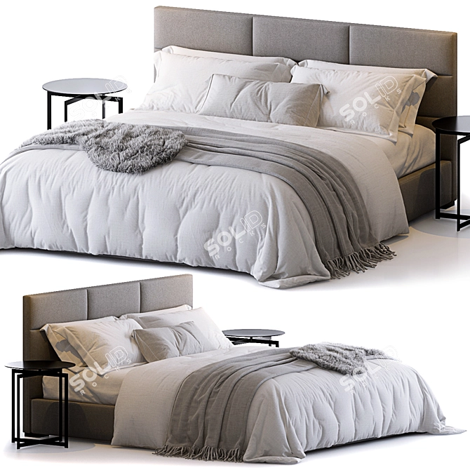 Elegant Modena Bed by Restoration Hardware 3D model image 1