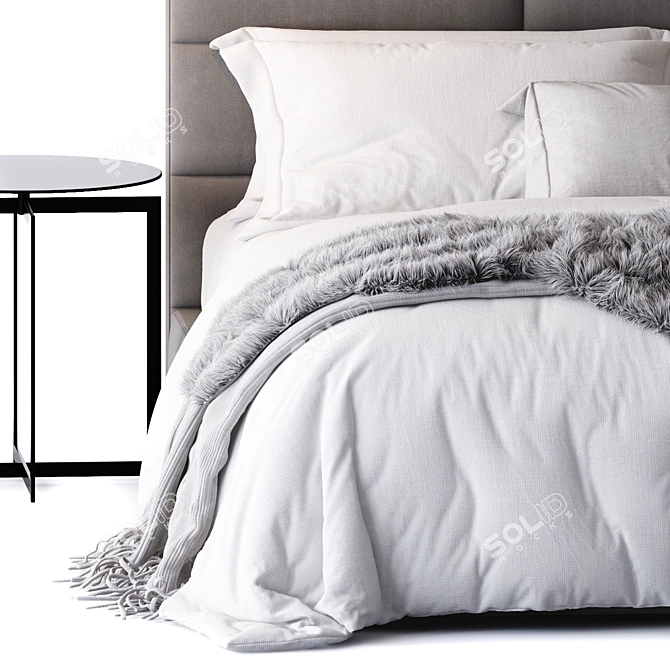 Elegant Modena Bed by Restoration Hardware 3D model image 3